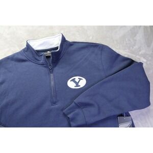 Brigham Young University Cougars 1/4 Zip‎ Blue Sweatshirt Men's Size L NWT New